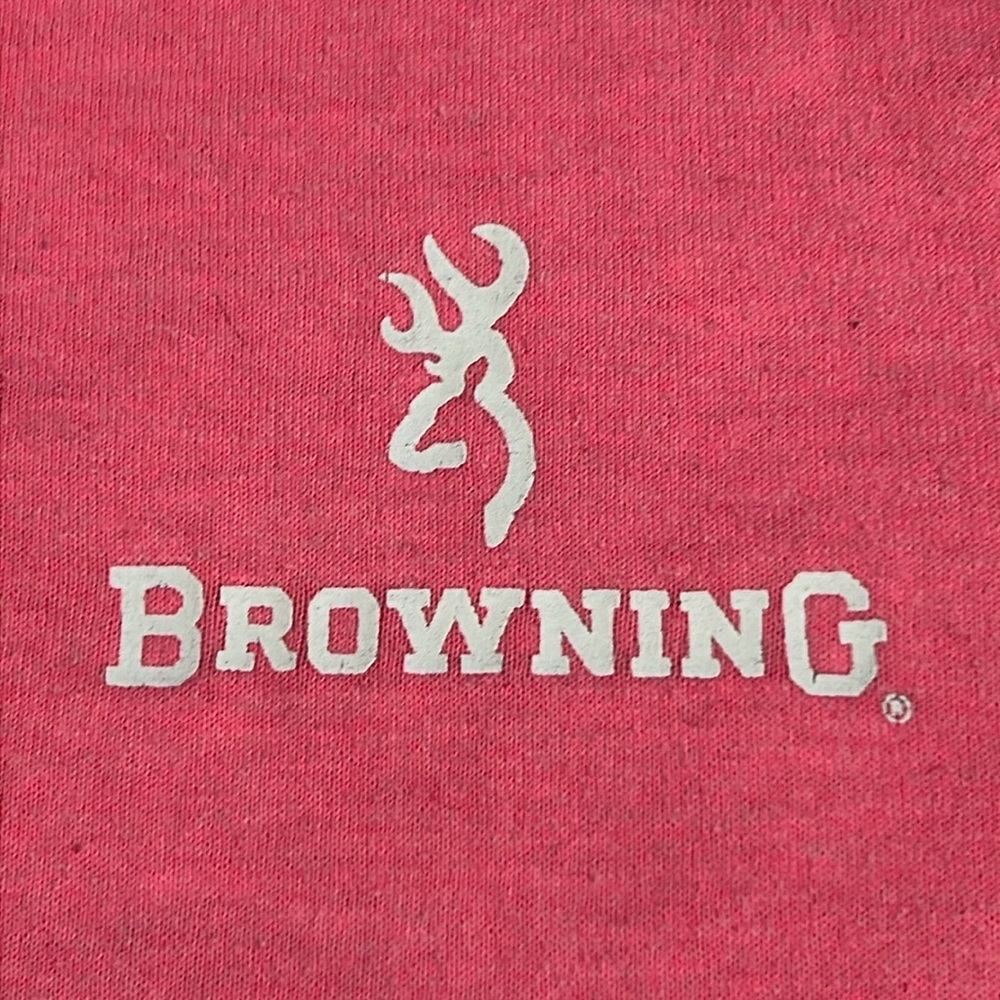 🌞 Browning short sleeve crew neck barbiecore pink tee name & logo women size S - Picture 2 of 16
